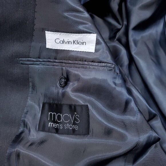 Calvin Klein Men's Suit Jacket Blazer Gray Polyester Rayon Sport Coat Size 42R - Picture 3 of 14